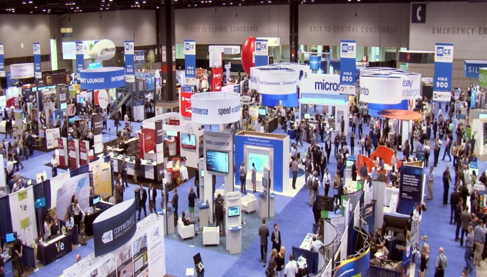 Detail the process of designing banners for trade shows. Hello InTech