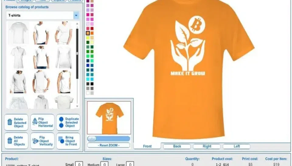 Introduce software tools and platforms that aid in creating and visualizing t-shirt designs. Hello InTech