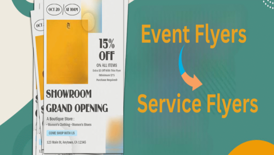How are event flyers different from service flyers? Hello InTech